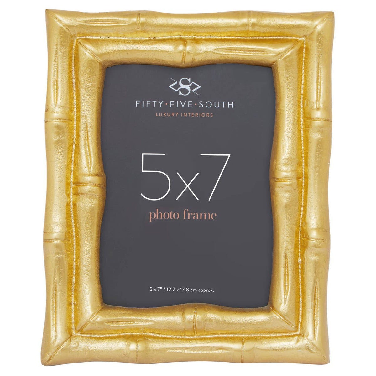 Hiba Gold Finish Bamboo Effect Photo Frame 5x7in