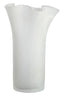 Galene Fluted White Glass Vase