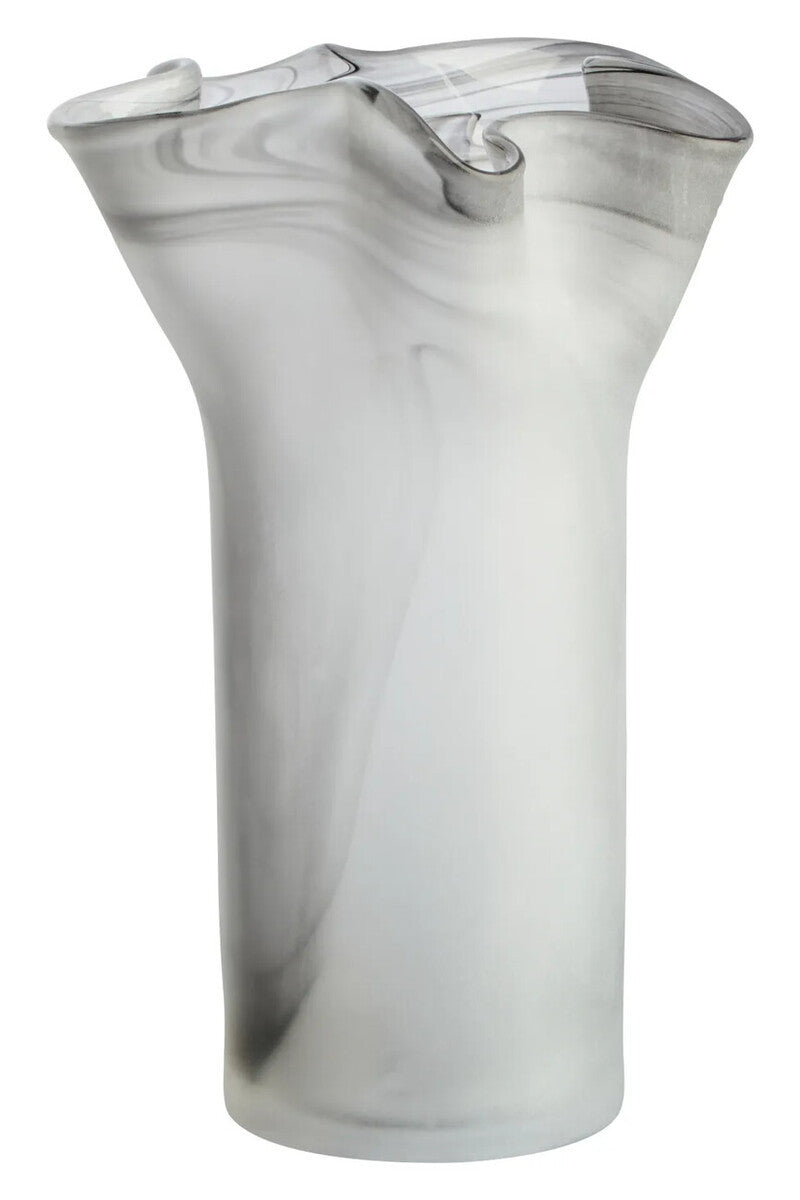 Galene Fluted Grey Glass Vase