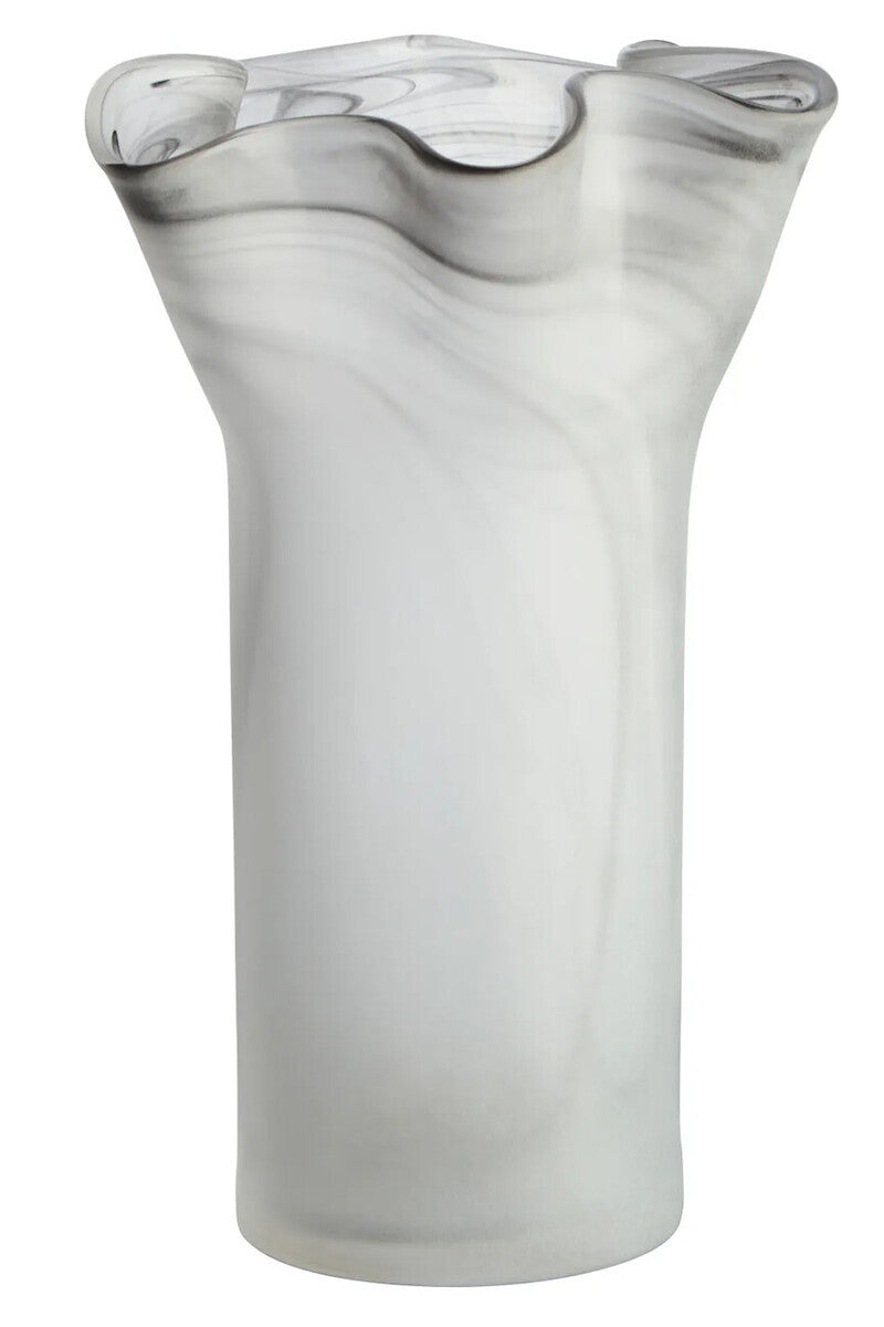 Galene Fluted Grey Glass Vase