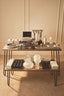 Galene Fluted Grey Glass Vase