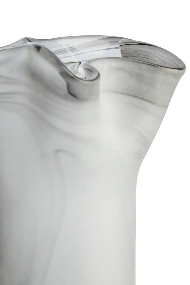 Galene Fluted Grey Glass Vase