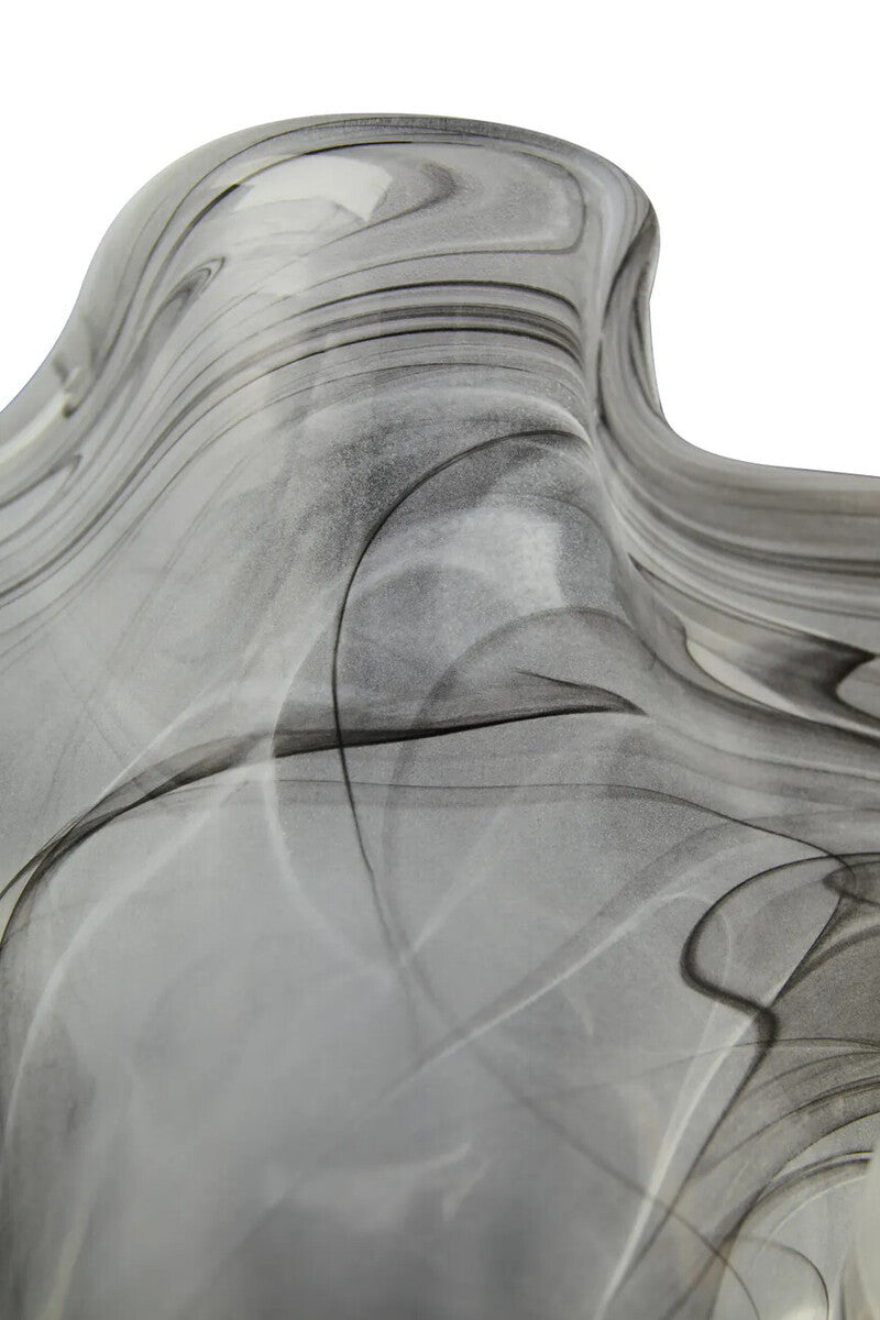 Galene Fluted Grey Glass Vase