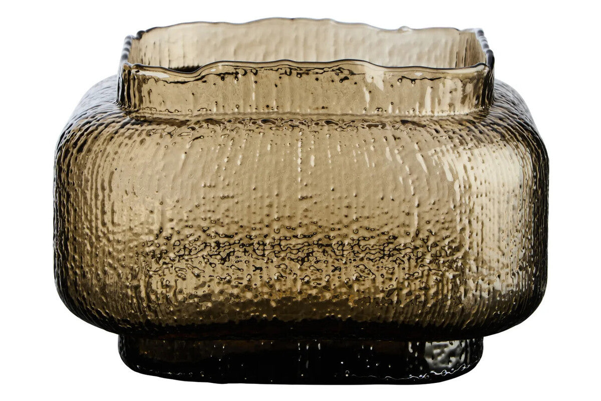 Galea Small Textured Brown Glass Vase