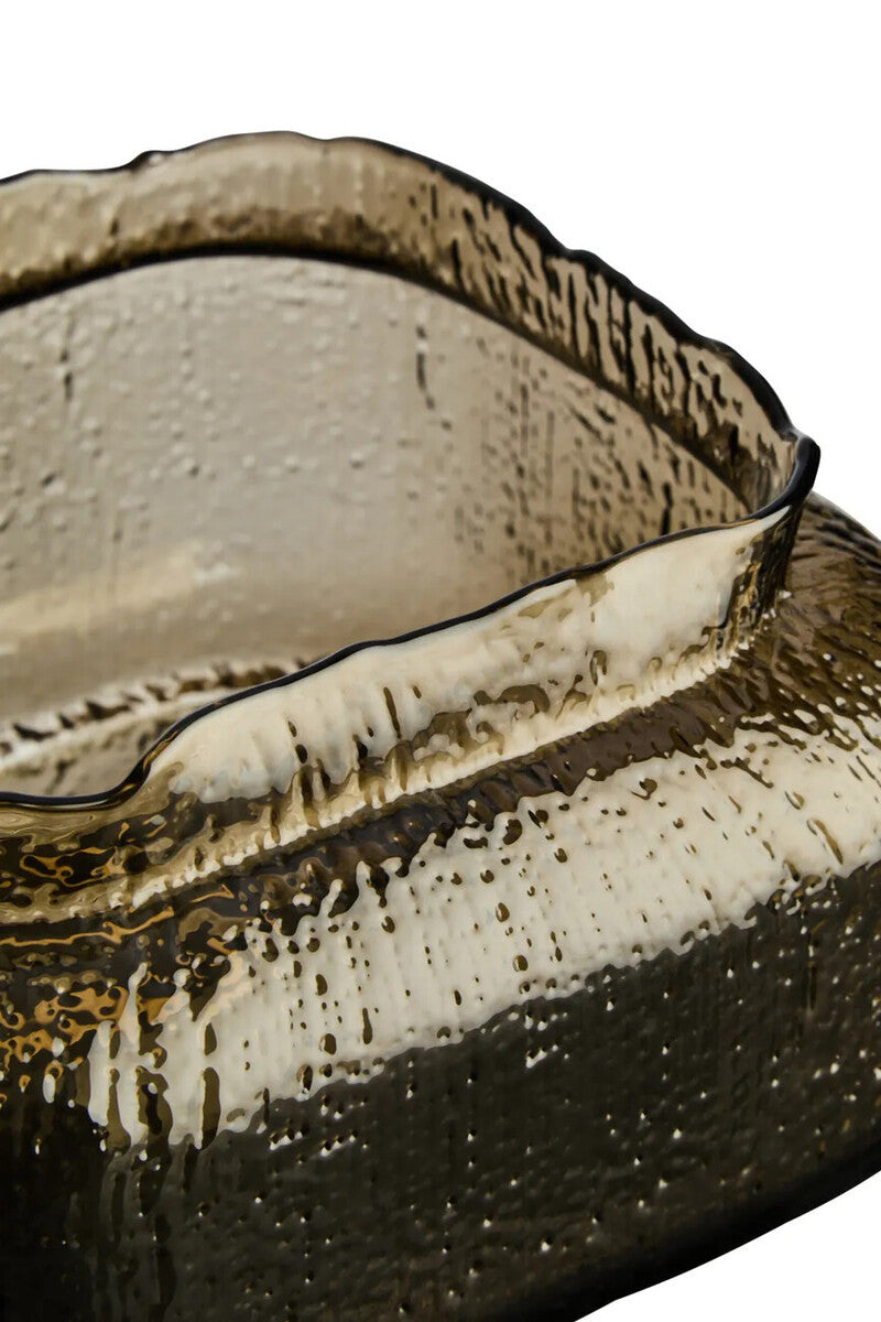 Galea Small Textured Brown Glass Vase