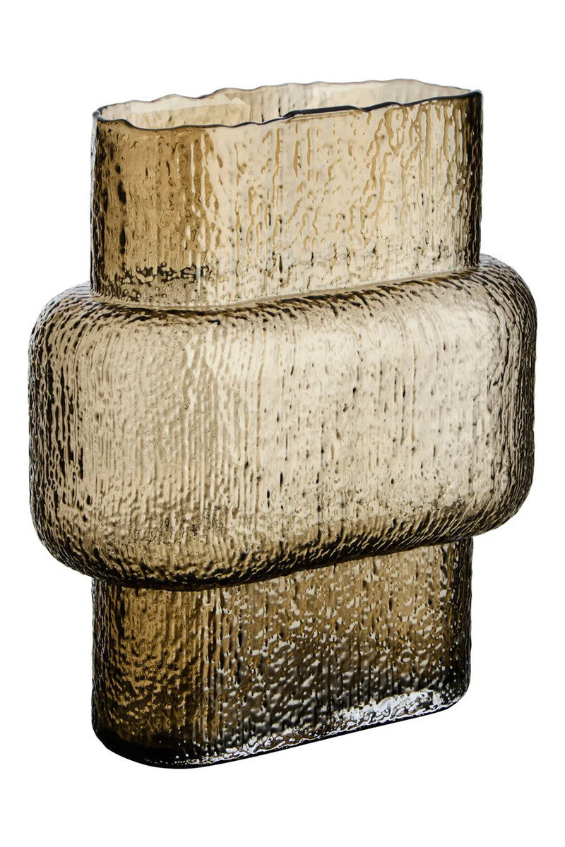 Galea Large Textured Brown Glass Vase