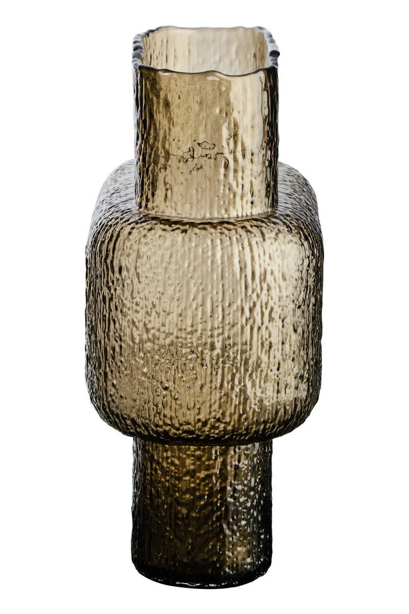 Galea Large Textured Brown Glass Vase
