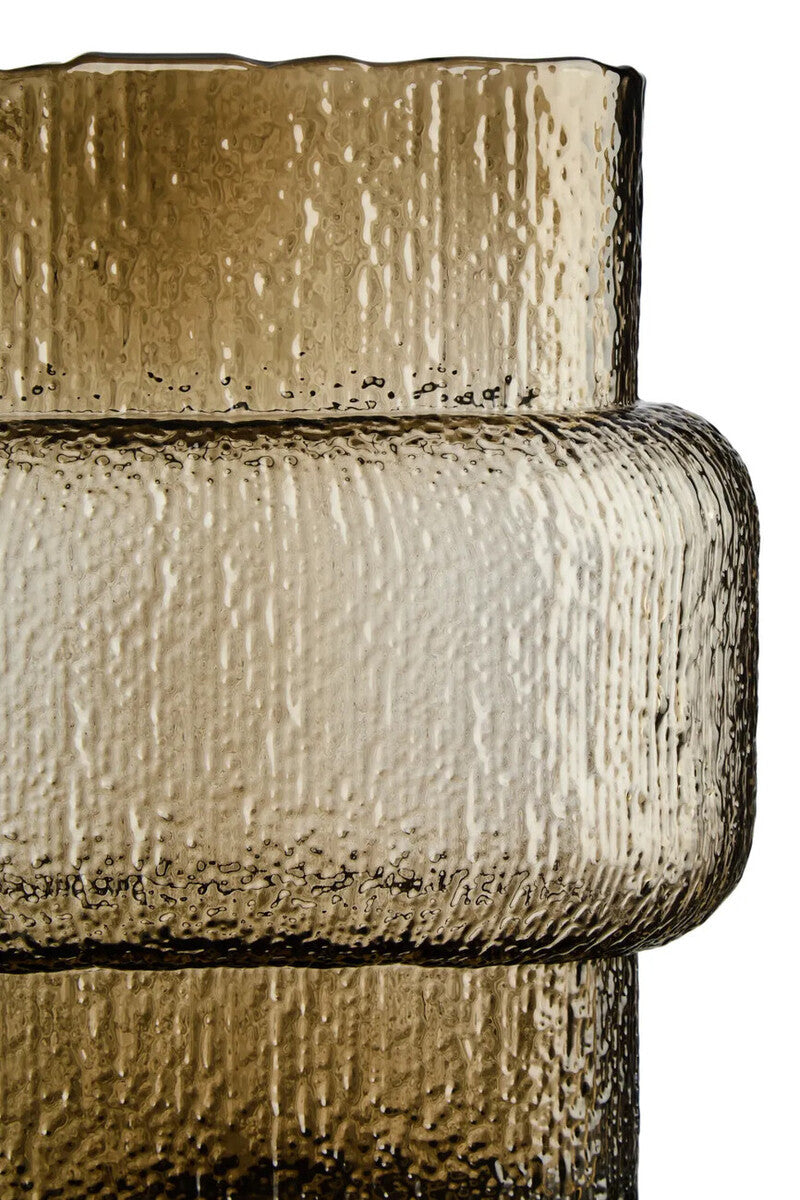 Galea Large Textured Brown Glass Vase