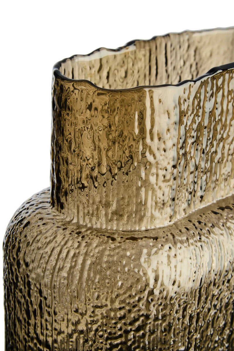 Galea Large Textured Brown Glass Vase