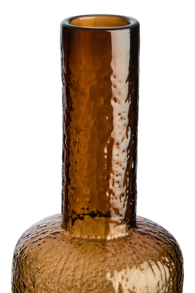 Galea Small Textured Brown Glass Bottle