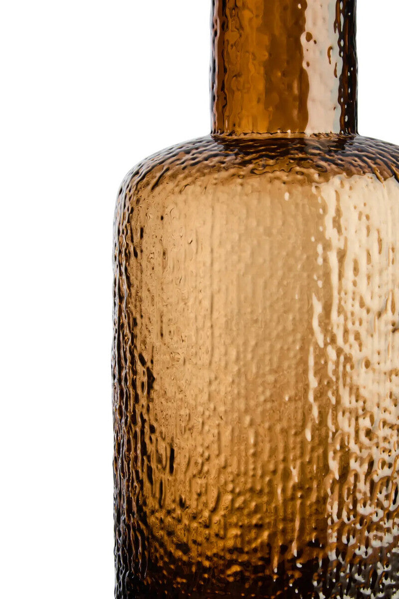 Galea Small Textured Brown Glass Bottle