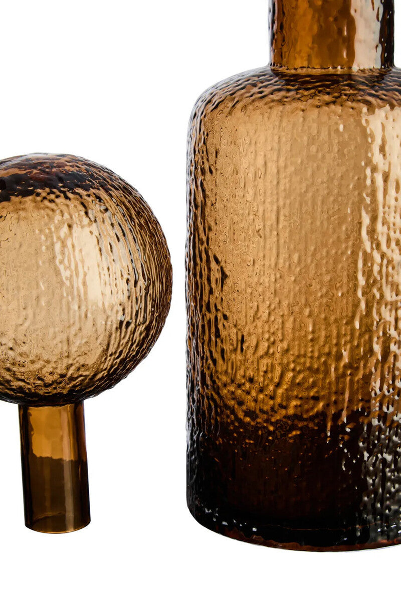 Galea Small Textured Brown Glass Bottle