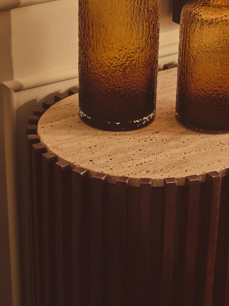 Galea Large Textured Brown Glass Bottle