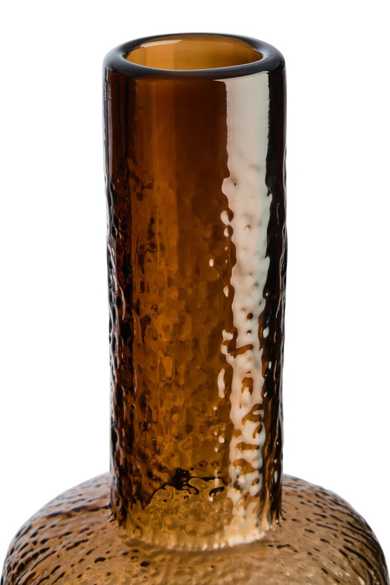 Galea Large Textured Brown Glass Bottle