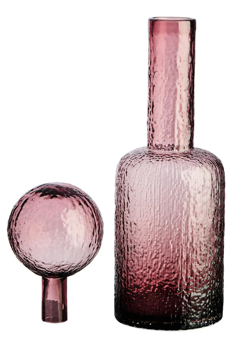 Galea Small Textured Pink Glass Bottle