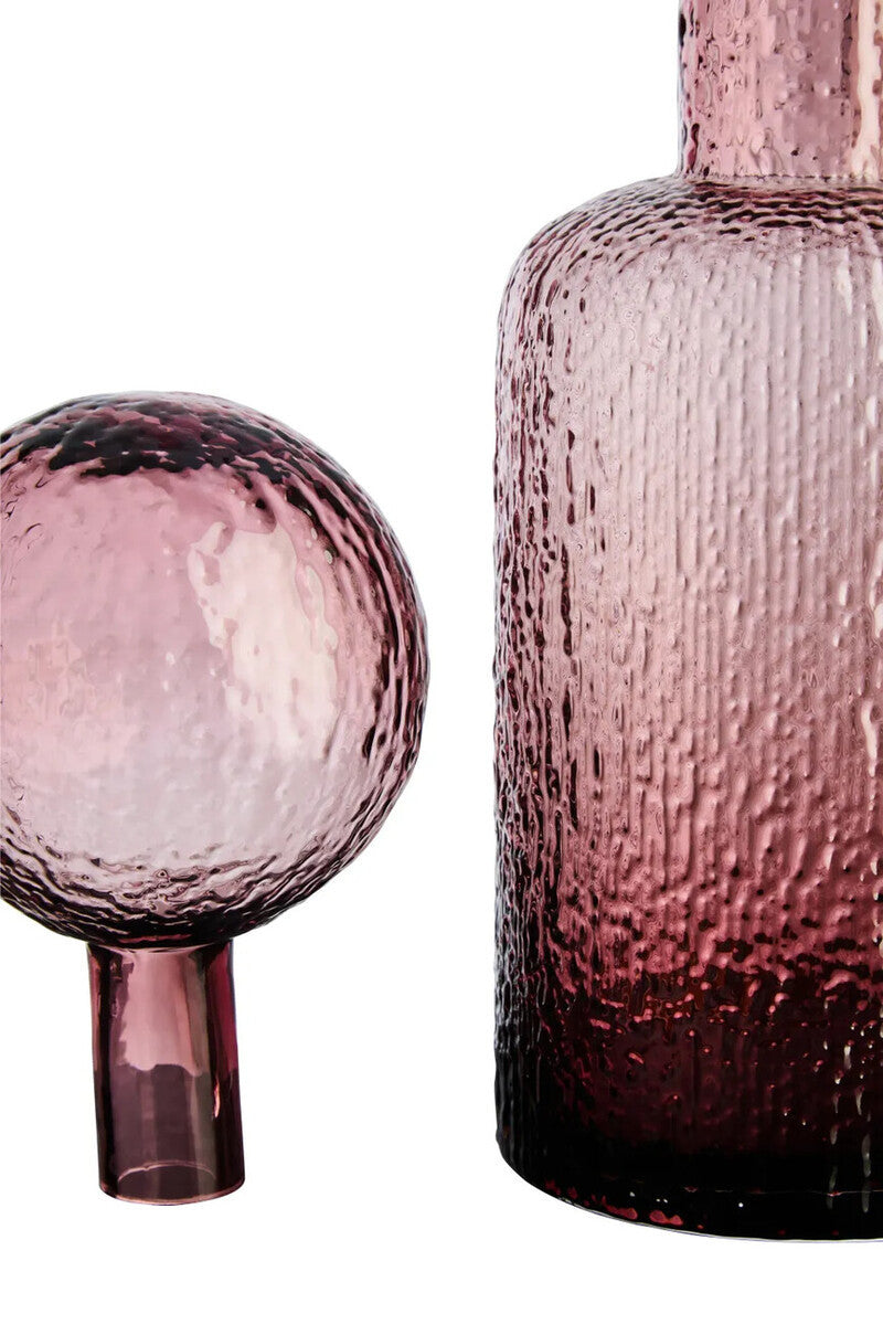 Galea Small Textured Pink Glass Bottle