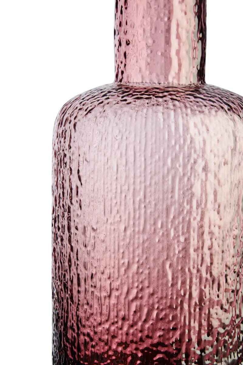 Galea Small Textured Pink Glass Bottle