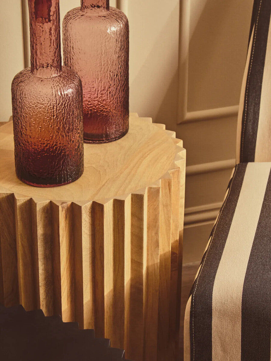 Galea Large Textured Pink Glass Bottle