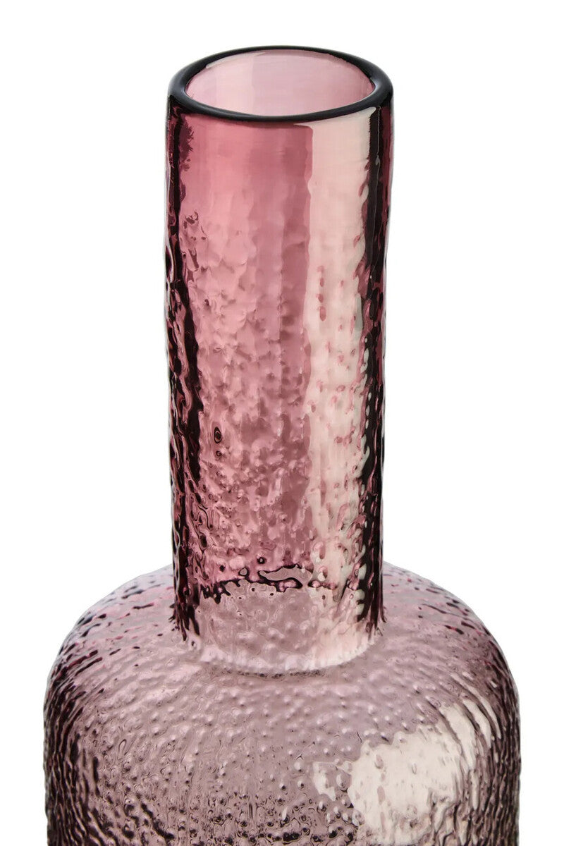 Galea Large Textured Pink Glass Bottle