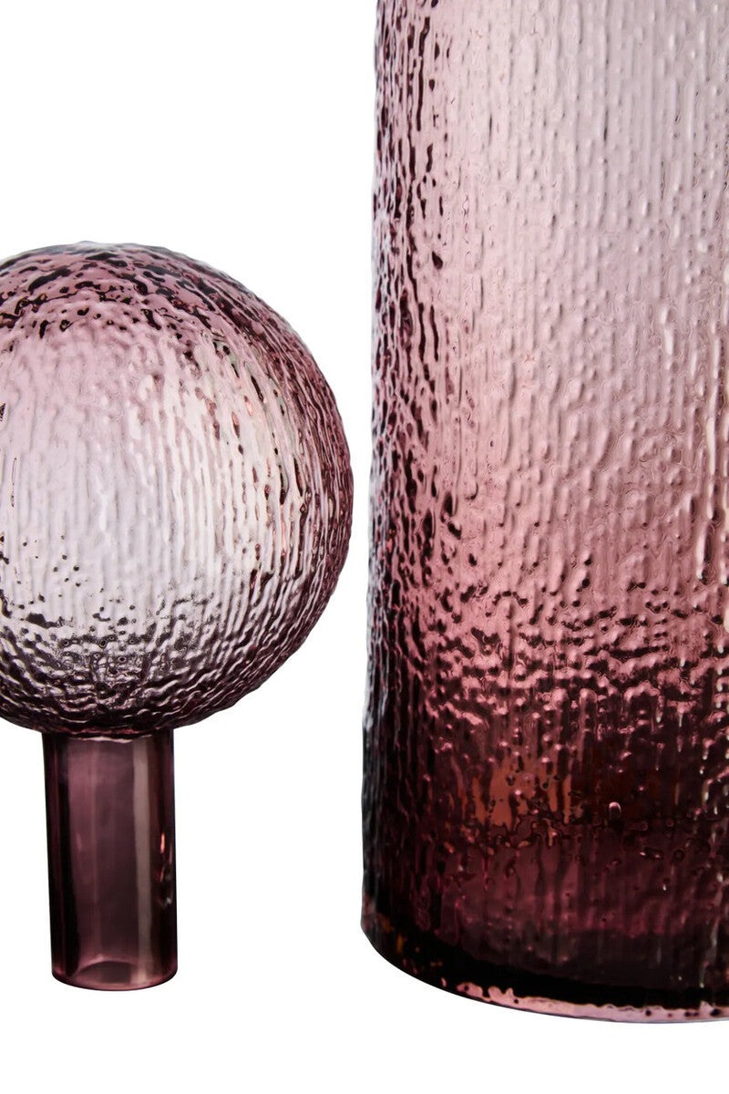 Galea Large Textured Pink Glass Bottle