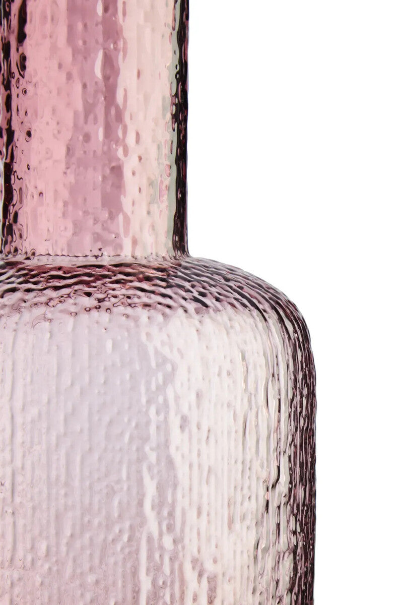 Galea Large Textured Pink Glass Bottle