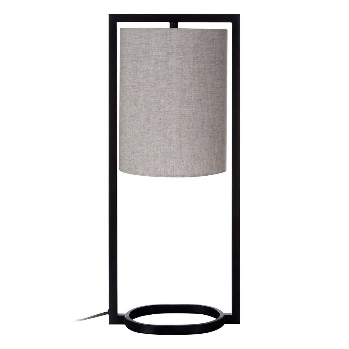 Lara Black Metal Table Lamp with Grey Shade