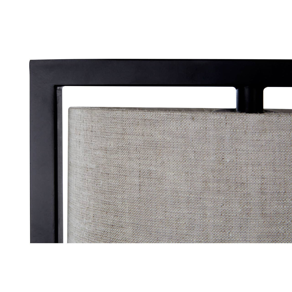 Lara Black Metal Table Lamp with Grey Shade