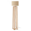 Lea Wooden Floor Lamp with Light Brown Shade