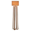 Lea Wooden Floor Lamp with Light Brown Shade