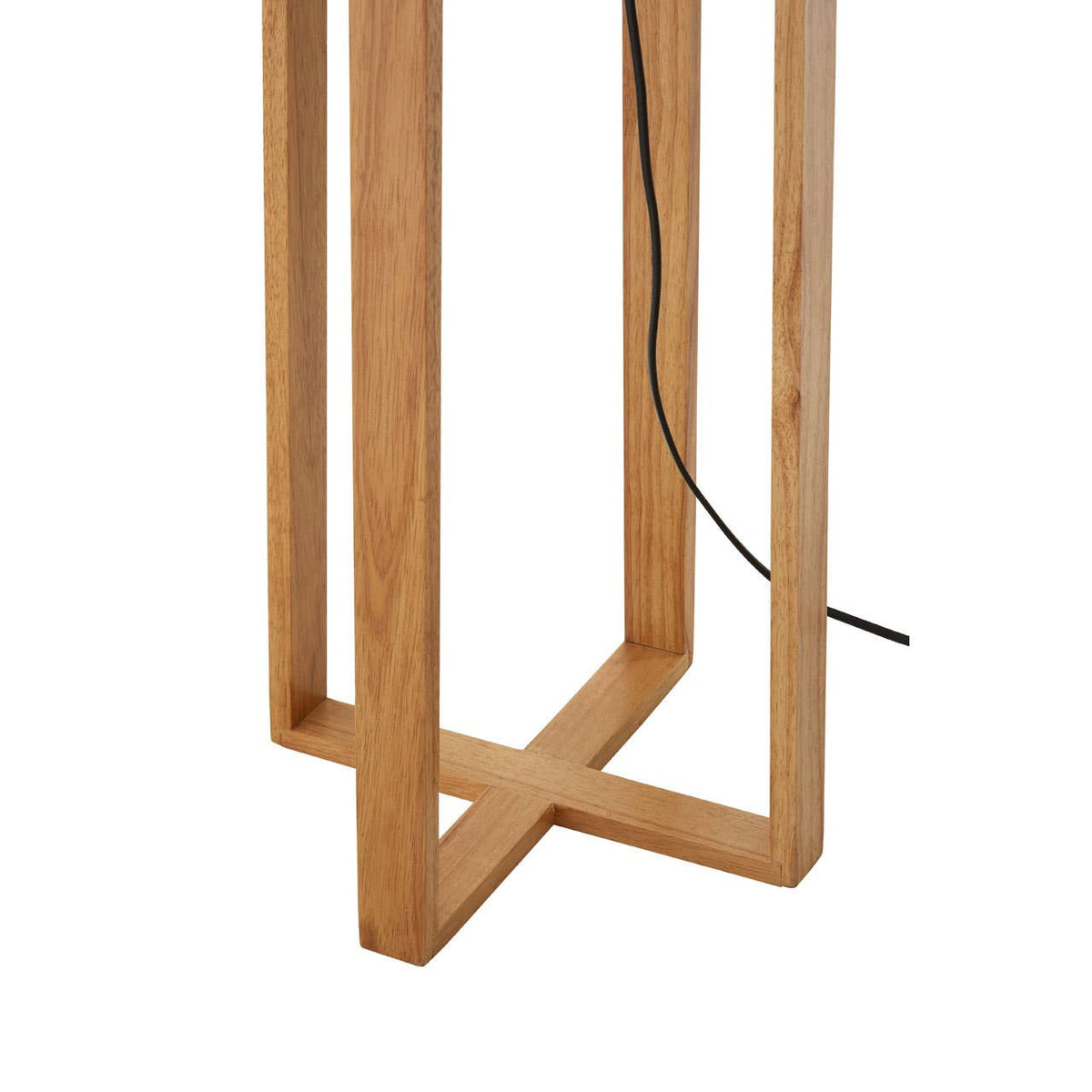 Lea Wooden Floor Lamp with Light Brown Shade