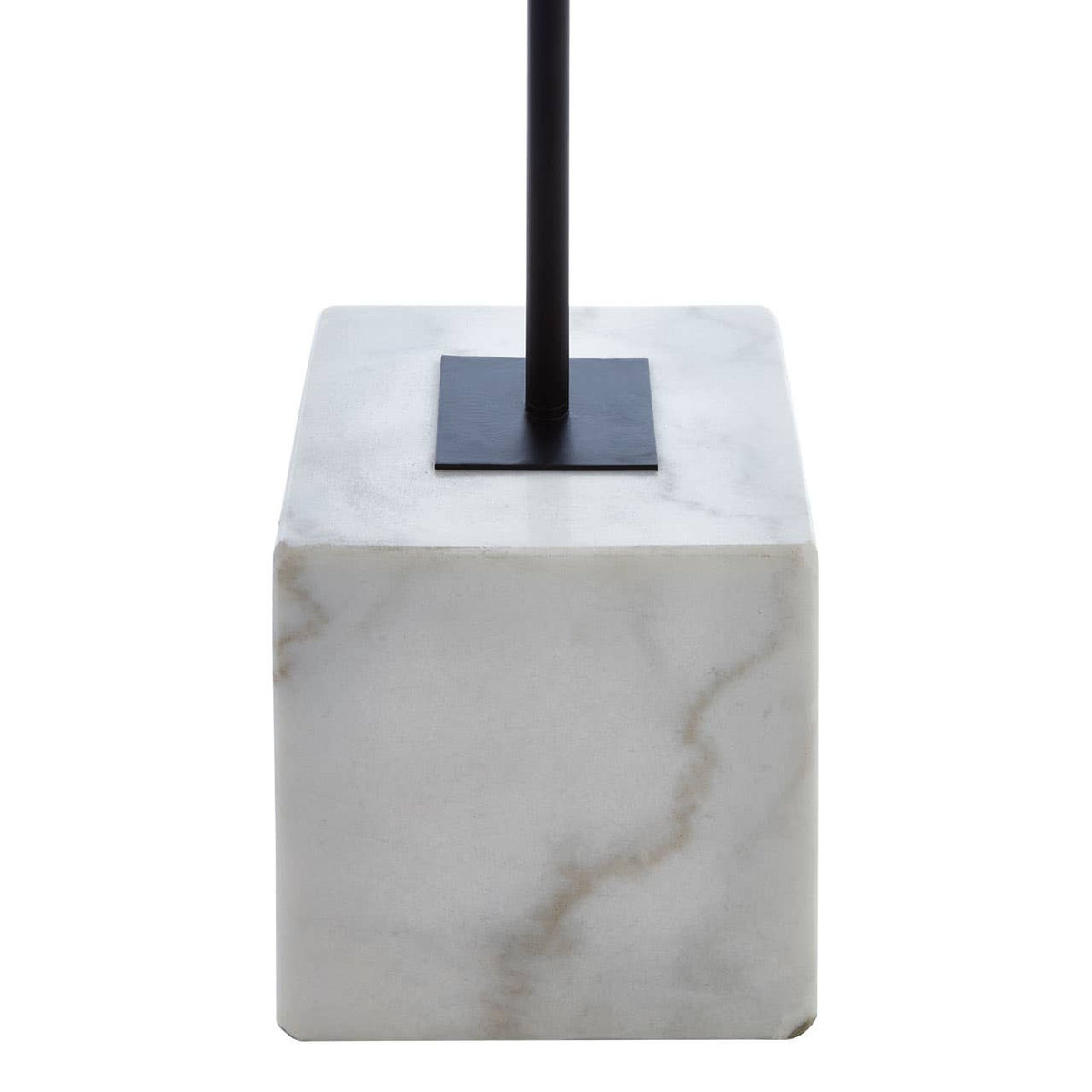 Murdoch Natural Linen Shade With White Marble Base Floor Lamp