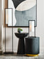 Atkins Black Finish Table Lamp with White Shade