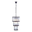 Salasco 3 Tier Black Finish Glass Chandelier