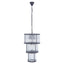 Salasco 3 Tier Black Finish Glass Chandelier