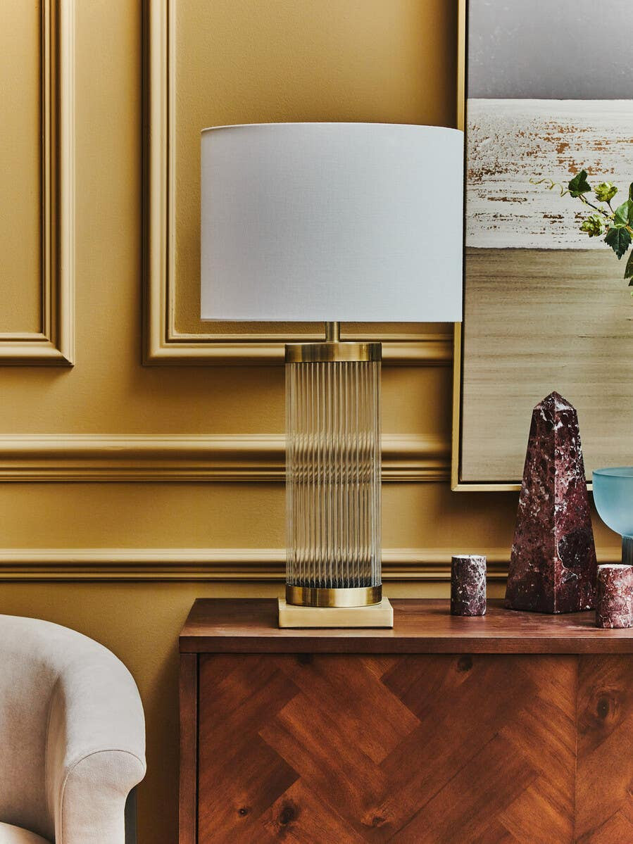 Lily White and Gold Table Lamp