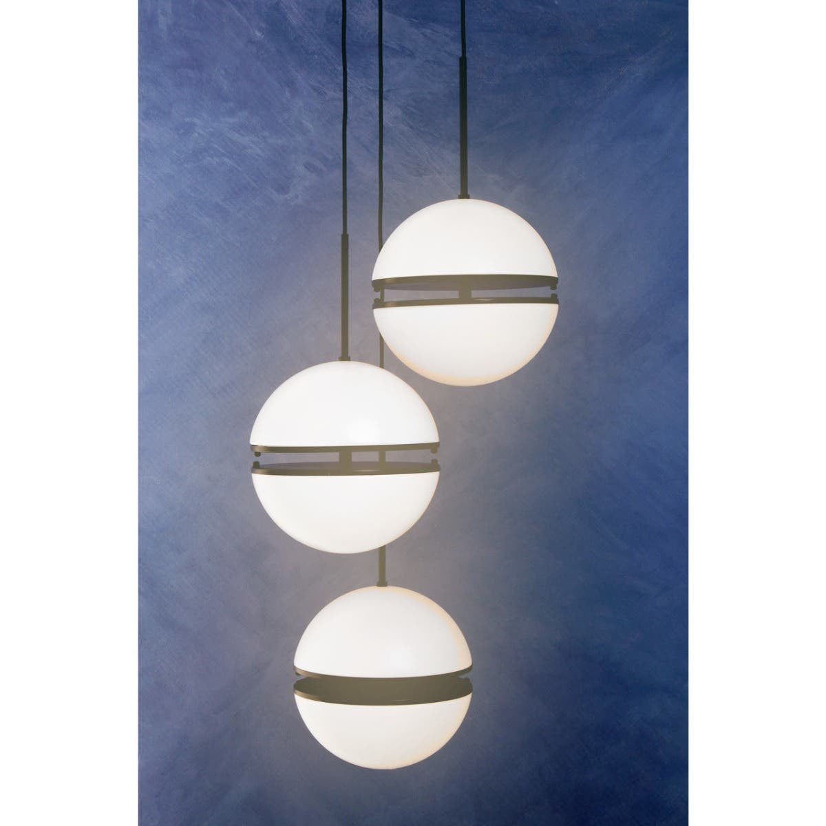 Abira Three Ball Matt Black Pendant Light