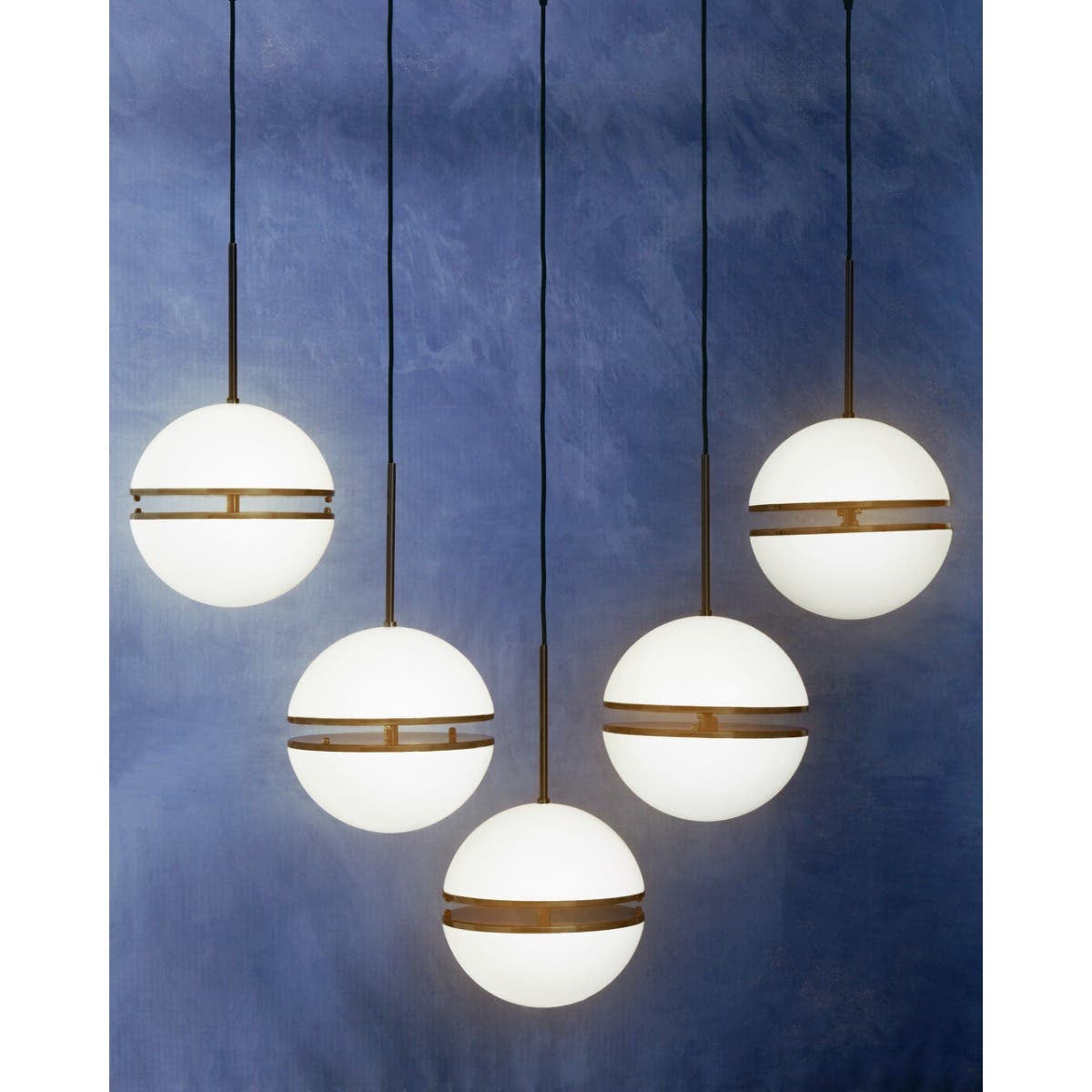 Abira Five Ball Matt Black Pendant Light