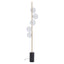 Abira Black Marble and Brass 5 Bulb Floor Lamp
