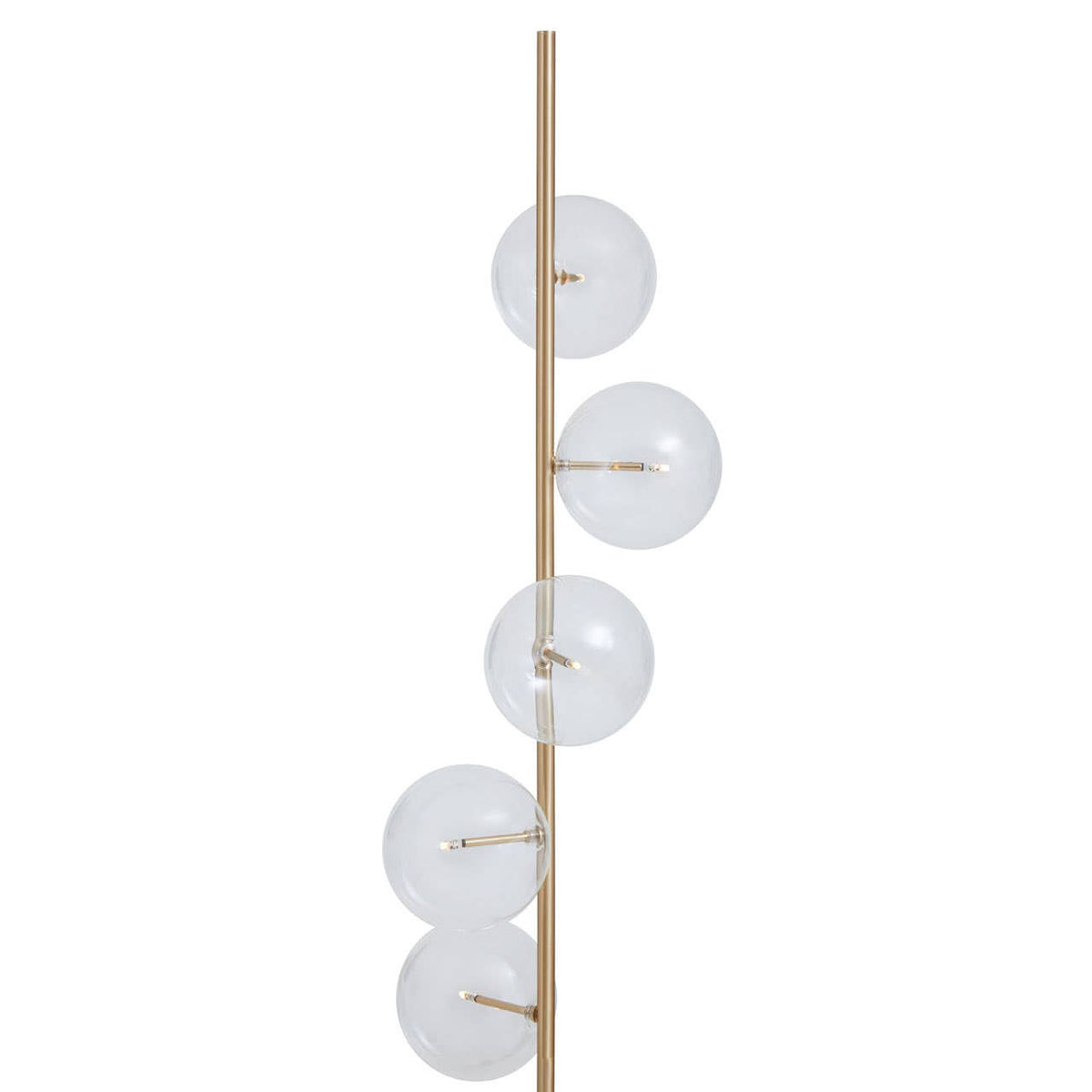 Abira Black Marble and Brass 5 Bulb Floor Lamp