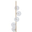 Abira Black Marble and Brass 5 Bulb Floor Lamp