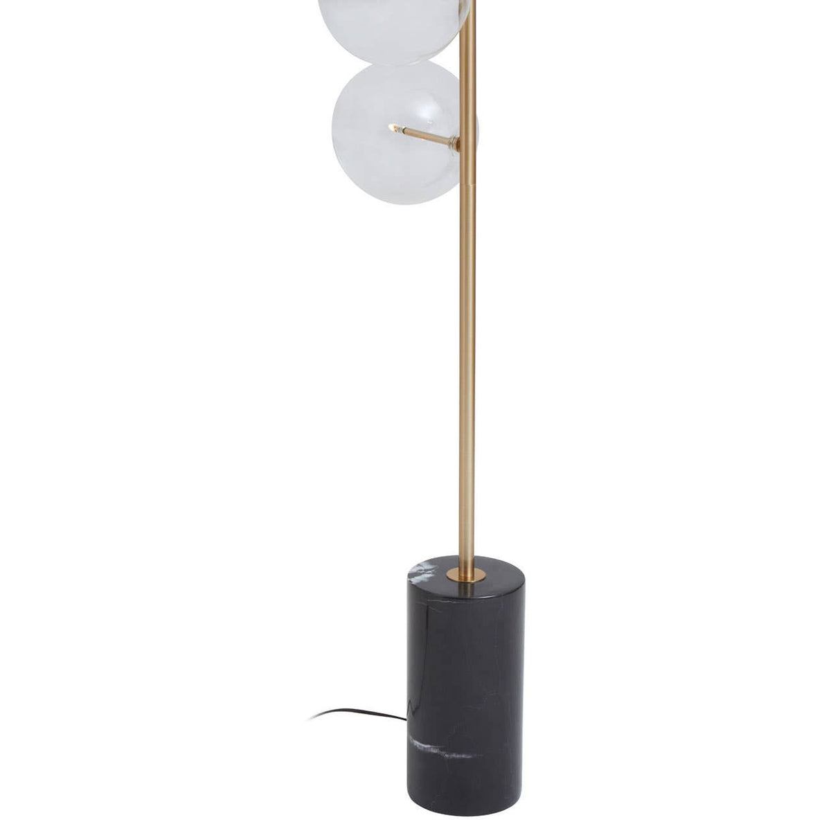 Abira Black Marble and Brass 5 Bulb Floor Lamp