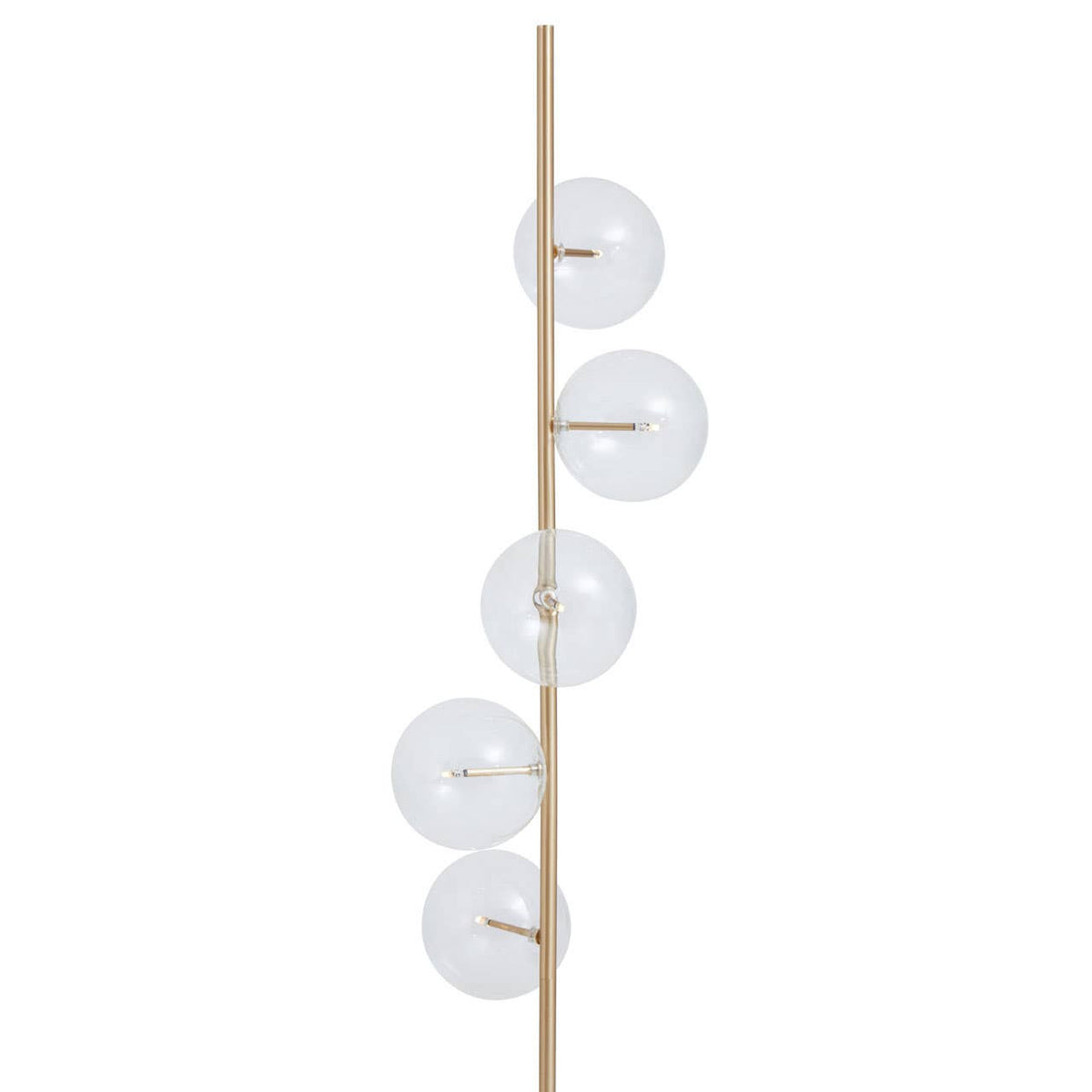 Abira White Marble and Brass Finish 5 Bulb Floor Lamp