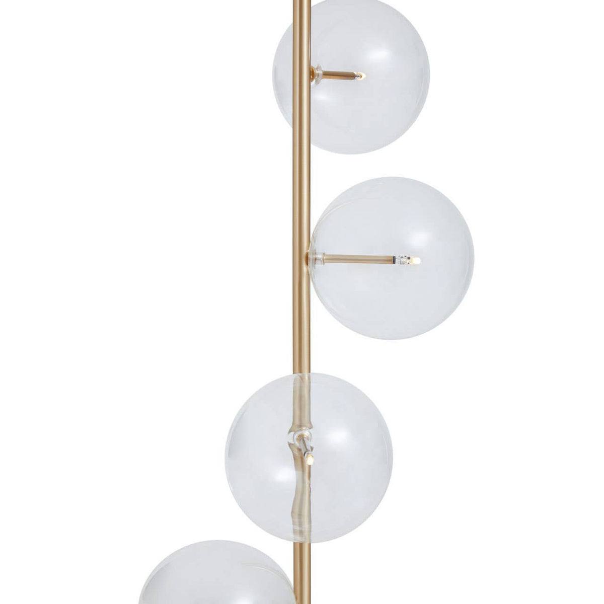 Abira White Marble and Brass Finish 5 Bulb Floor Lamp