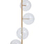 Abira White Marble and Brass Finish 5 Bulb Floor Lamp