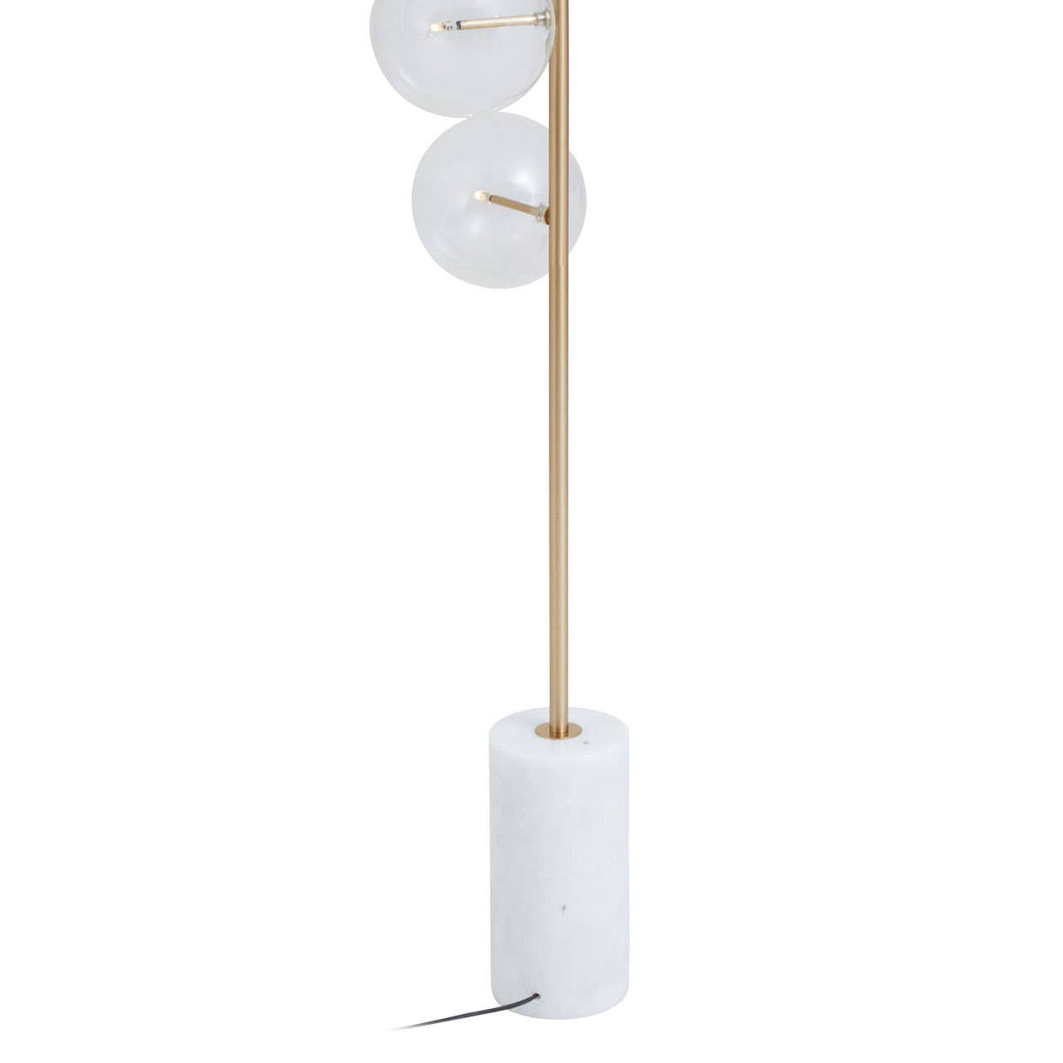 Abira White Marble and Brass Finish 5 Bulb Floor Lamp