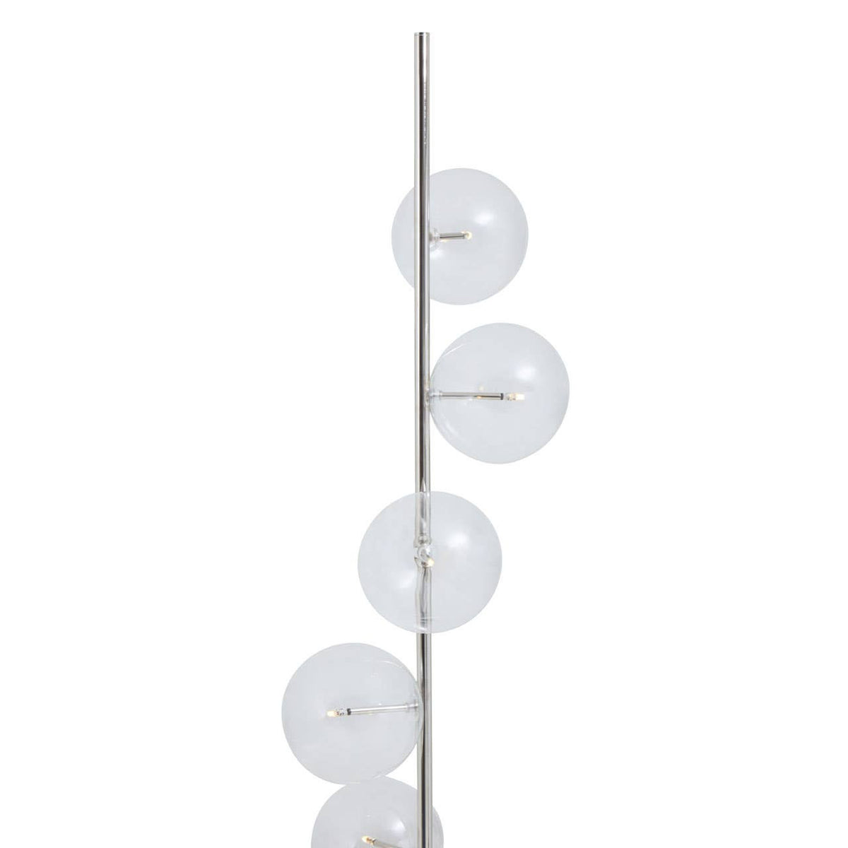 Abira Black Marble and Nickel Finish 5 Bulb Floor Lamp