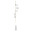 Abira White Marble and Nickel Finish 5 Bulb Floor Lamp