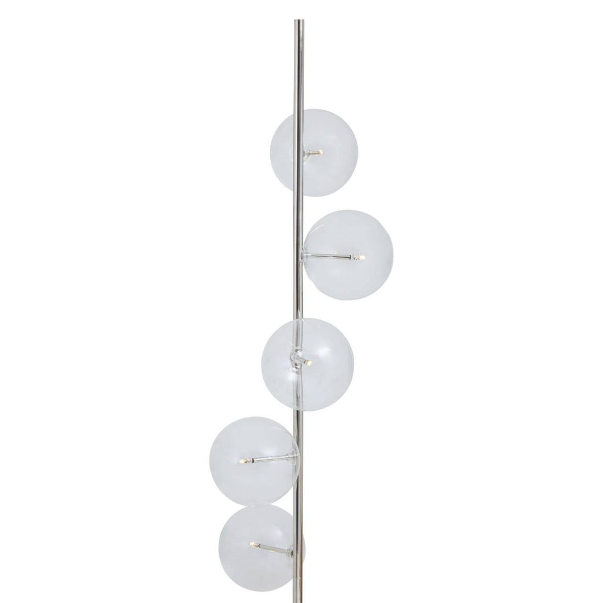 Abira White Marble and Nickel Finish 5 Bulb Floor Lamp