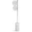 Abira White Marble and Nickel Finish 5 Bulb Floor Lamp