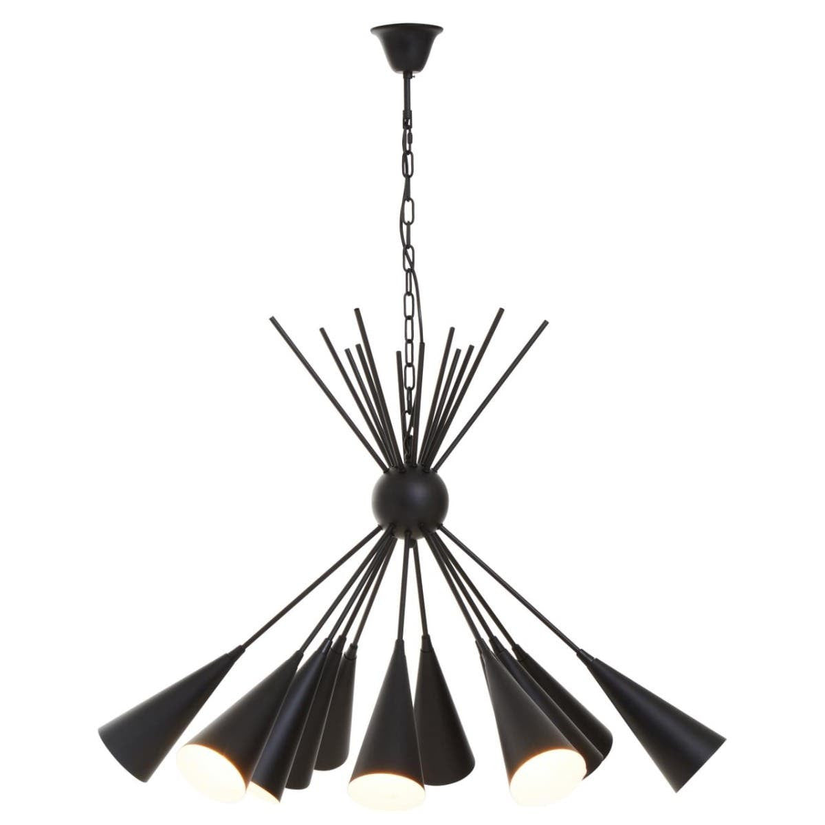 Yara Matt Black 12 Bulb Statement Pendant Light